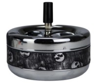 Пепельница Hermann Hauser Skull Rotary ashtray Chrome/Grey 502801 13cm