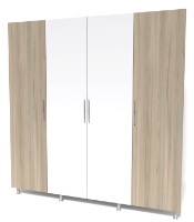 Шкаф Smartex N9 200x47x210cm Белый/Дуб Светлый