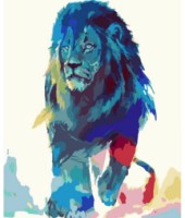 Картина по номерам Strateg Акварельный лев (GS374)