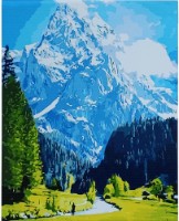 Картина по номерам Strateg Голубые горы и зеленое поле (GS105)