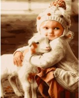 Картина по номерам Strateg Девочка и козленок (GS974)