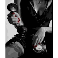 Картина по номерам Strateg Женщина с телефоном (HH035)