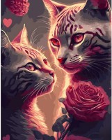 Картина по номерам Strateg Загадочные кошки (GS899)