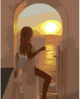 Картина по номерам Strateg Закат в Греции (DY381)