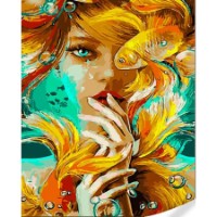 Картина по номерам Strateg Золотая рыбка (GS1594)