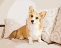 Картина по номерам Strateg Корги на диване (DY274)