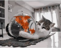 Картина по номерам Strateg Кот и аквариум (DY064)