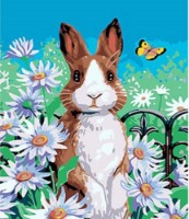 Картина по номерам Strateg Кролик в ромашках (SS1002)