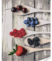 Картина по номерам Strateg Ложечки фруктов (SS1122)