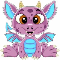 Картина по номерам Strateg Мультяшный дракошка (ES0852)