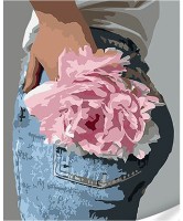 Картина по номерам Strateg Пион на джинсах (SS1059)