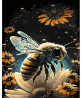 Картина по номерам Strateg Пчела среди цветов (GS1003)