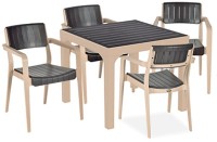 Set mobila de grădină Irak Plastik HM760 Cappuccino