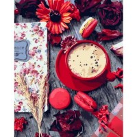 Картина по номерам Strateg Цветы и кофе (GS893)