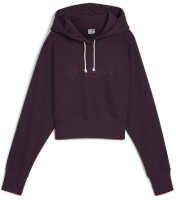 Hanorac damă Puma Classics+ Relaxed Cropped Hoodie Midnight Plum, s.L
