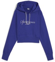 Hanorac damă Puma Classics+ Relaxed Cropped Hoodie Lapis Lazuli, s.M