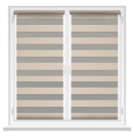 Rolete textile Msrolls Day Night 2244/5 Сappuccino/Gray 0.60x1.70m