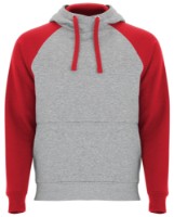 Мужская толстовка Roly Badet 1058 Heather Grey/Red, s.XL