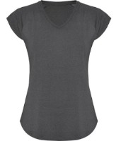 Женская футболка Roly Avus 6658 Heather Ebony, s.XL