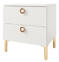 Noptieră ML-Mobila Вельвет №9 Alb/Auriu