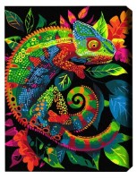 Tablou pe numere Brushme Неоновый хамелеон (BSB0023FC)