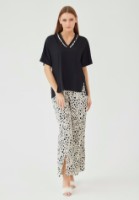Пижама Ajoure C23623 Black/Print Leopard, s.XL