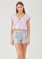 Pijama Ajoure M23619 Violet/Print Grey, s.M