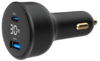 Автомобильная зарядка Gembird TA-UC-AC2PD30LCD-CAR-01