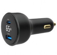 Автомобильная зарядка Gembird TA-UC-AC2PD65LCD-CAR-01