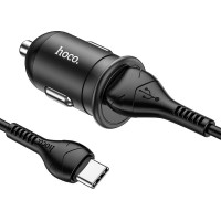 Încărcător auto Hoco Z43 Mighty + Type-C Cable Black