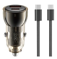 Автомобильная зарядка XO CC60 with Type-c Cable Black