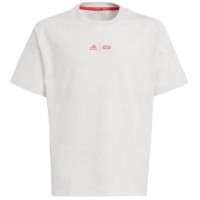Tricou pentru copii Adidas J Sw Zne T Grey One/White/Bright Red, s.164