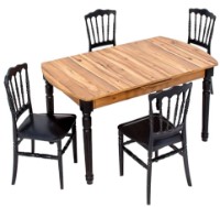 Set masă și scaune Moda Life Sofia 160x75x90cm + 4 Chair Miray Black