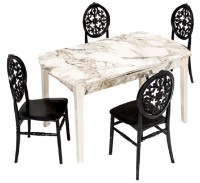 Set masă și scaune Moda Life Sofia 160x75x90cm + 4 Chair Venüs Black