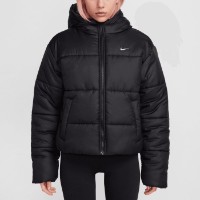 Geacă pentru dame Nike W Nsw Classic Puffer Therma-Fit Loose Hooded Jacket Black/White, s.XL