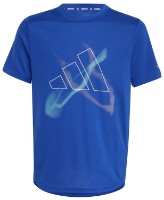 Tricou pentru copii Adidas B Hiit Gfx Tee Semi Lucid Blue/White, s.140