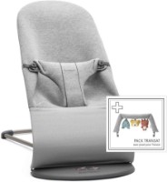 Șezlong pentru bebeluși BabyBjorn Bliss Light Grey Jersey with Toy (606072A)
