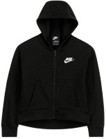 Hanorac pentru copii Nike G Nsw Club Flc Fz Hoodie Lbr Black/White, s.M
