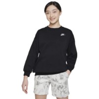 Hanorac pentru copii Nike G Nsw Club Flc Ovrszd Crew Lbr Black/White, s.S