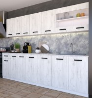 Bucătărie Yasen Samanta 2.4 Alb/Stejar Craft Alb