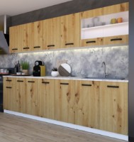 Bucătărie Yasen Samanta 2.4 Alb/Stejar Artizan