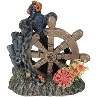 Декор для аквариумов и террариумов Flamingo Marina Ships Wheel + Anchor (410145)