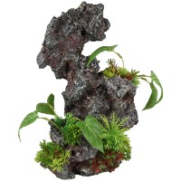 Декор для аквариумов и террариумов Flamingo Petra Rock + Plant (410120)
