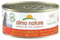 Hrană umedă pentru pisici Almo Nature Natural Chicken & Shrimps 150g
