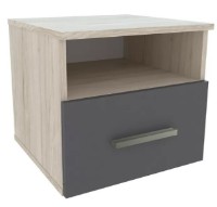 Прикроватная тумба Yasen Бари 1Я Гикори Рокфорд Светлый/Графит Серый