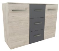 Comodă Yasen Bari 2D3S Ghicori Rocford Deschis/Grafit Gri