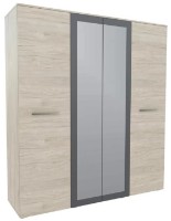 Шкаф Yasen Бари 4Д2З Гикори Рокфорд Светлый/Графит Серый