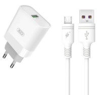 Зарядное устройство XO L63 + Micro-USB White