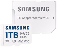Карта памяти Samsung MicroSD EVO Plus 1Tb Class 10 UHS-I U3 + SD adapter (MB-MC1T0SA)