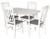 Комплект для столовой Evelin Cooper White + 4 стула Wenyl White/NV-10WP Grey